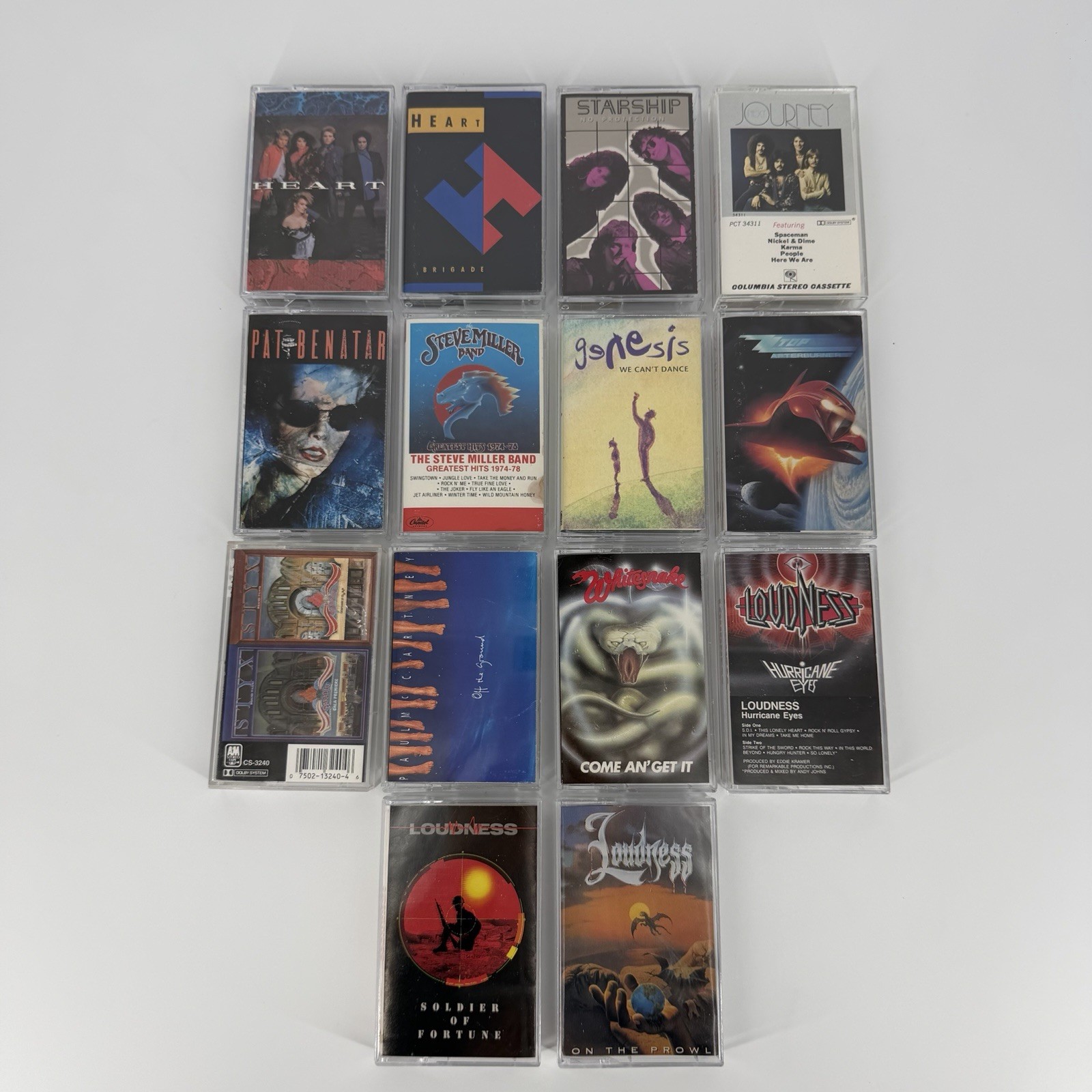 Vintage Rock Heavy Metal Cassette Tape Lot 14 Pc Loudness Journey Whitesnake
