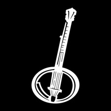 Banjo Country Music Decal Sticker White Die Cut Vinyl picture