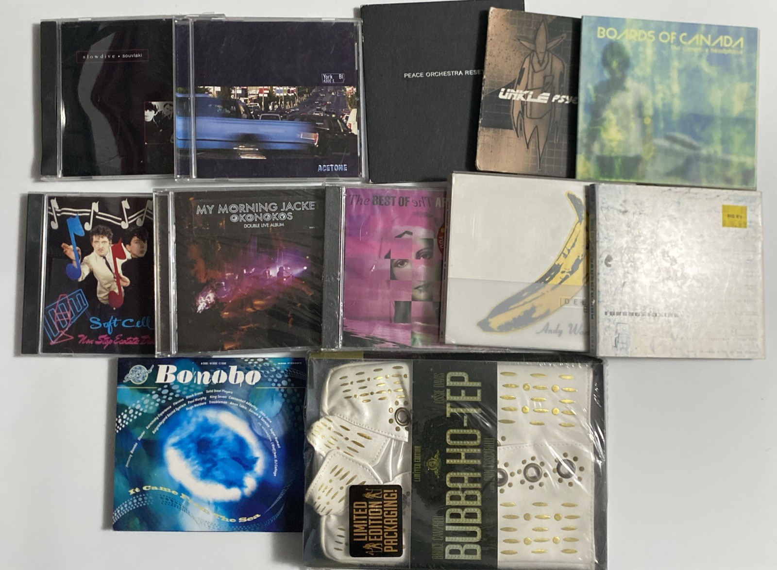Vintage 90’s 10 CD Lot Souvlaki Andy Warhol Bonobo Acetone Okonokos Soft Cell 