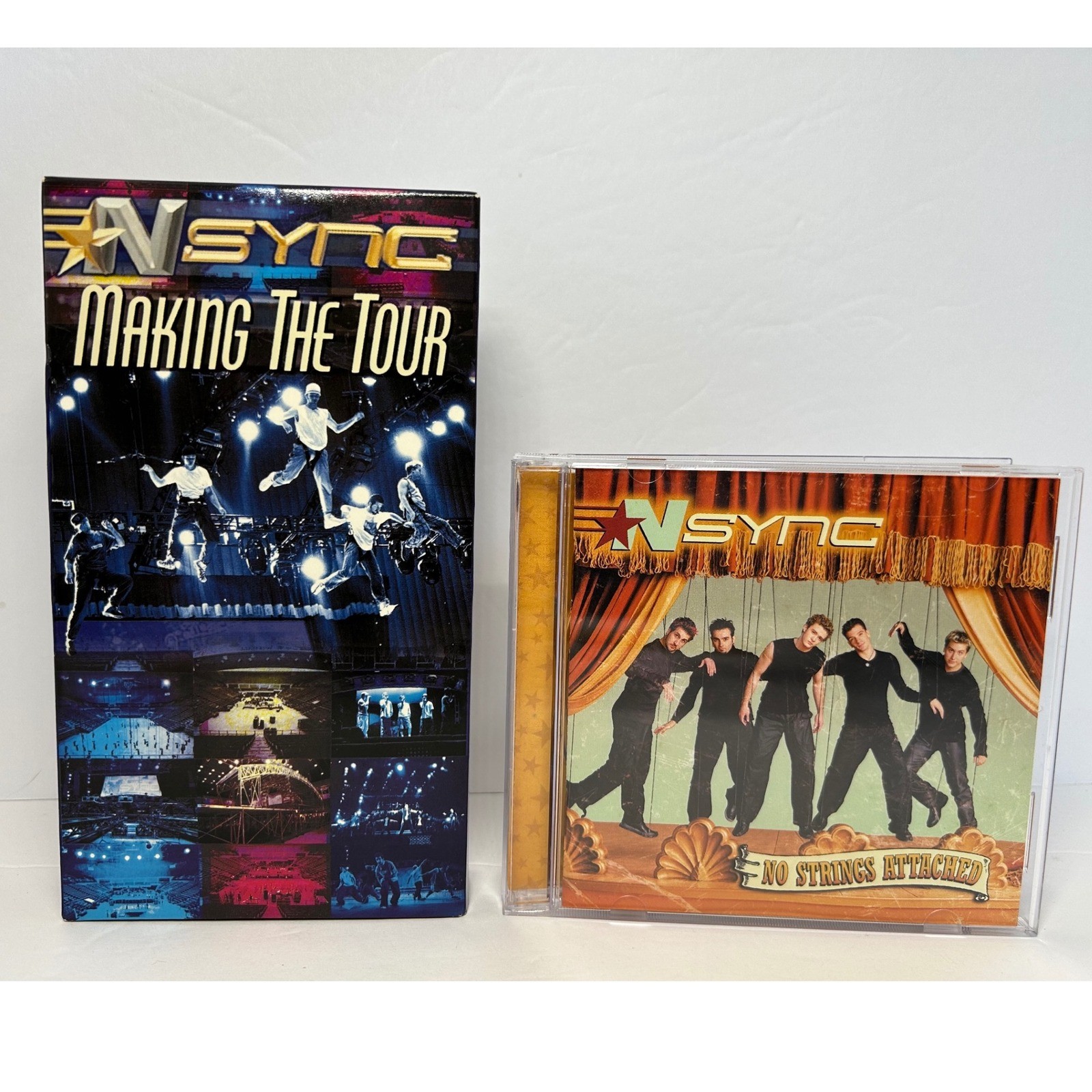 NSYNC No Strings Attached CD & Making the Tour VHS Tape Music Bundle Lot Y2K