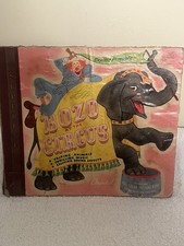 Bozo At The Circus Vinyl Record Vintage Book and Records Colorful Elephant Clown picture