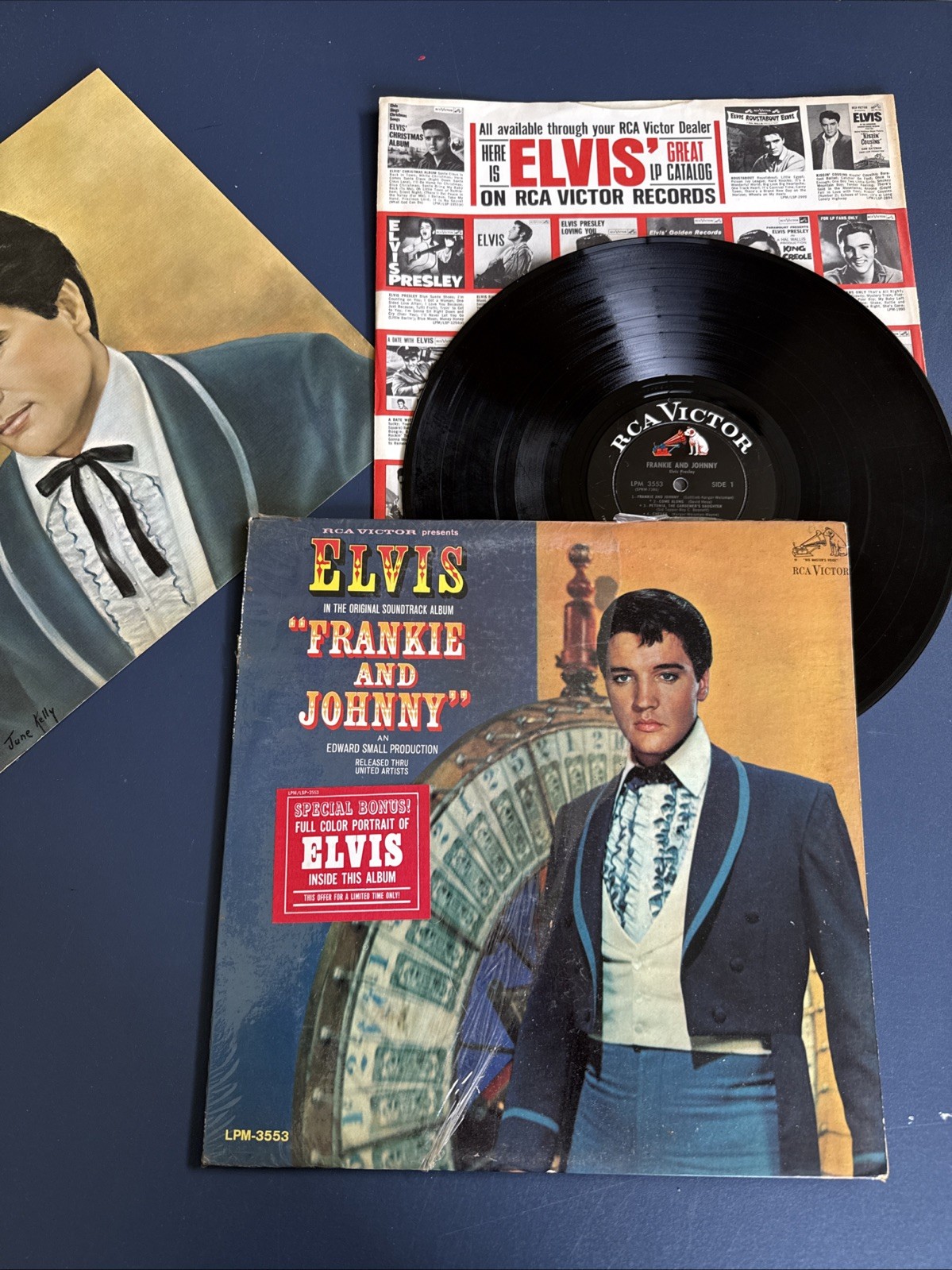 ELVIS PRESLEY - Frankie Johnny Soundtrack SHRINK HYPE Insert  LP Vinyl VG+/VG+ 
