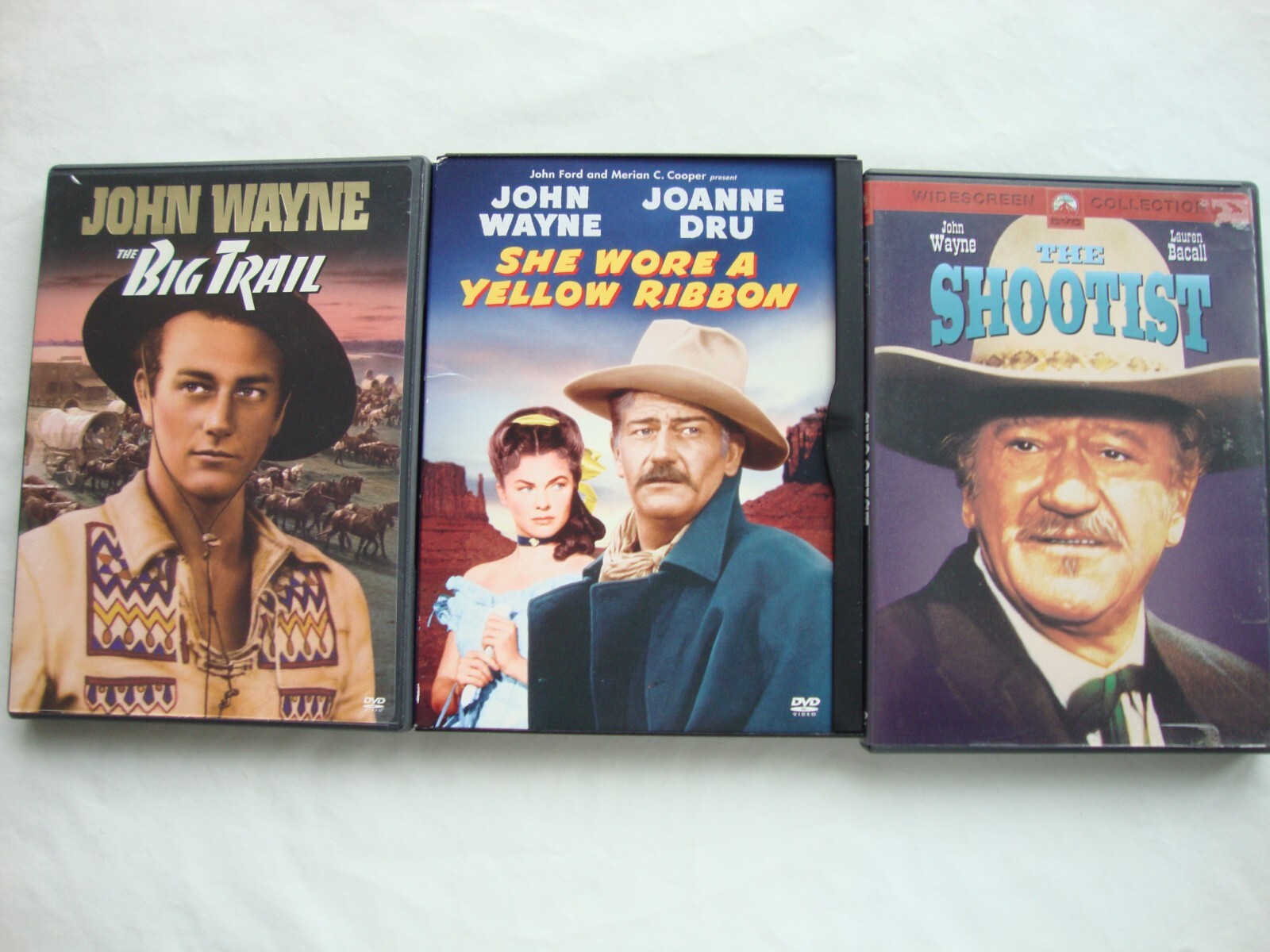 3 JOHN WAYNE western DVD ntsc movies SHOOTIST, BIG TRAIL, YELLOW RIBBON rare LOT