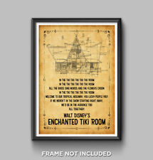 Enchanted Tiki Room Song Lyrics Blueprint Poster Print Disney Disneyland 3163 picture