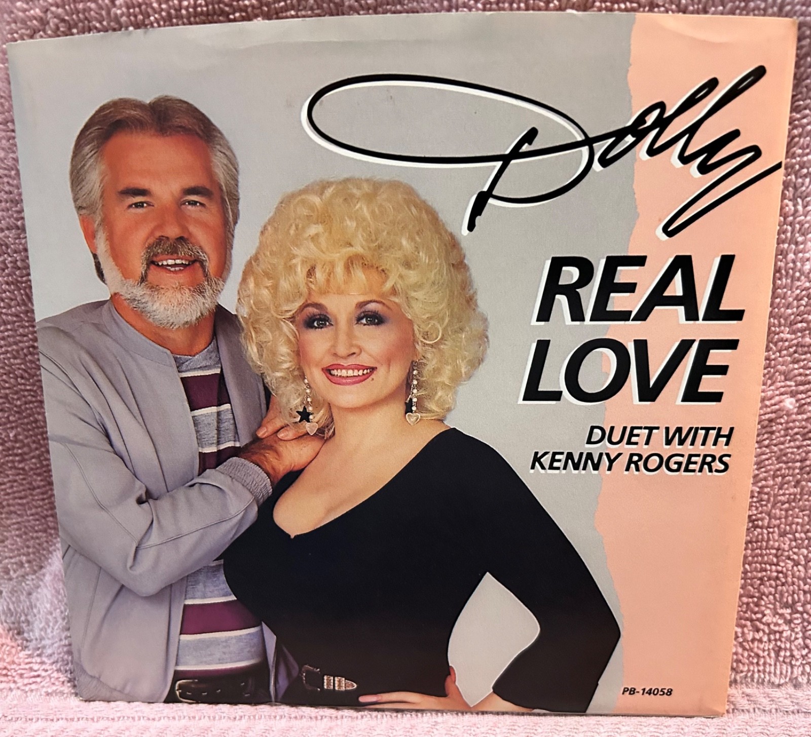 Dolly Parton & Kenny Rogers45 picture sleeves.  Real Love &Christmas Without You