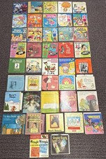 HUGE Walt Disney Peter Pan Kids Golden Scholastic Learning 45rpm Book Lot Of 42 picture