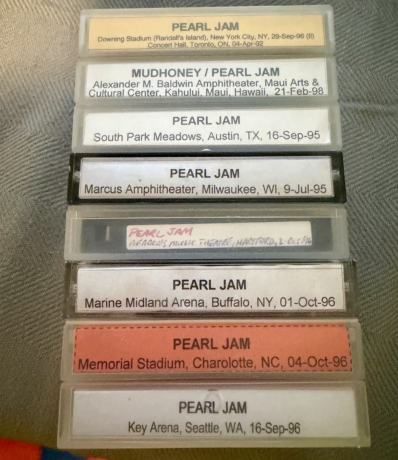Pearl Jam Live DAT Tapes Lot Of 8 RARE
