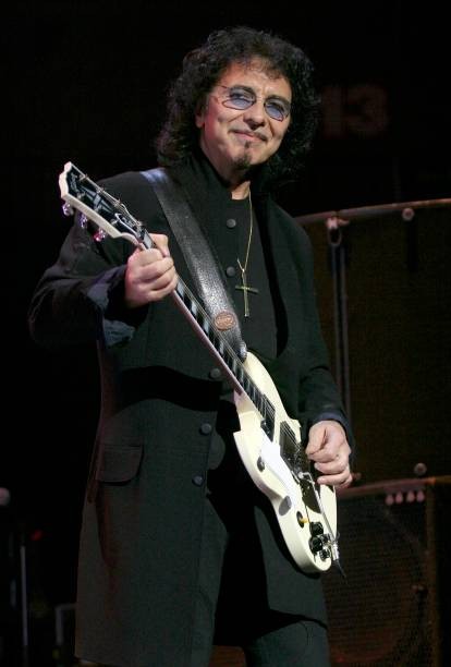 Guitarist Tony Iommi performing at a concert with Heaven Hell Old Photo 5