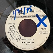 Cody Bearpaw - Winter Love - First American Records - Country folk 45 - Listen picture