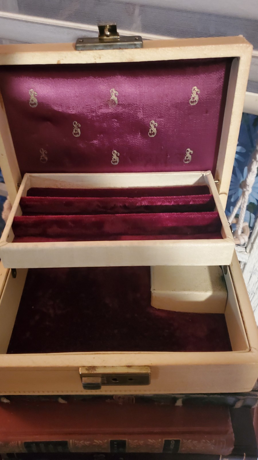 Vintage Farrington Jewelry Box Thorens Swiss Music Box Works Always Mid-Century