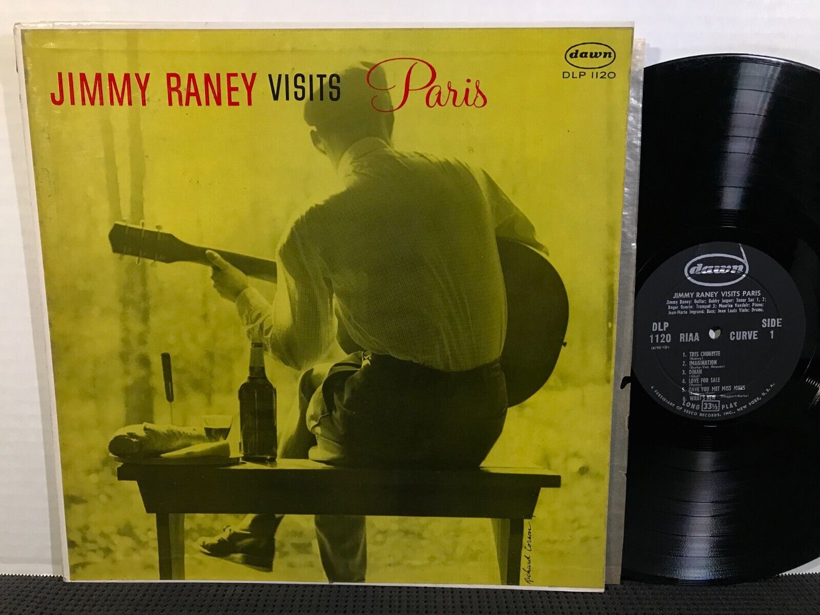 JIMMY RANEY Visits Paris LP DAWN DLP 1120 MONO DG 1958 Jazz Guitar