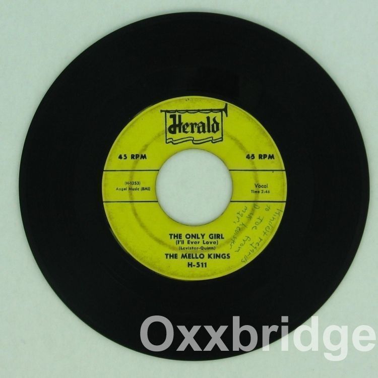 MELLO-KINGS SIGNED DICK LEVISITER Baby Tell Me/Only HERALD Original 1958 MELLOW