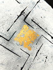 Coil - Gold Is The Metal print orig linoblock Peter Christopherson GOLD LEAF picture