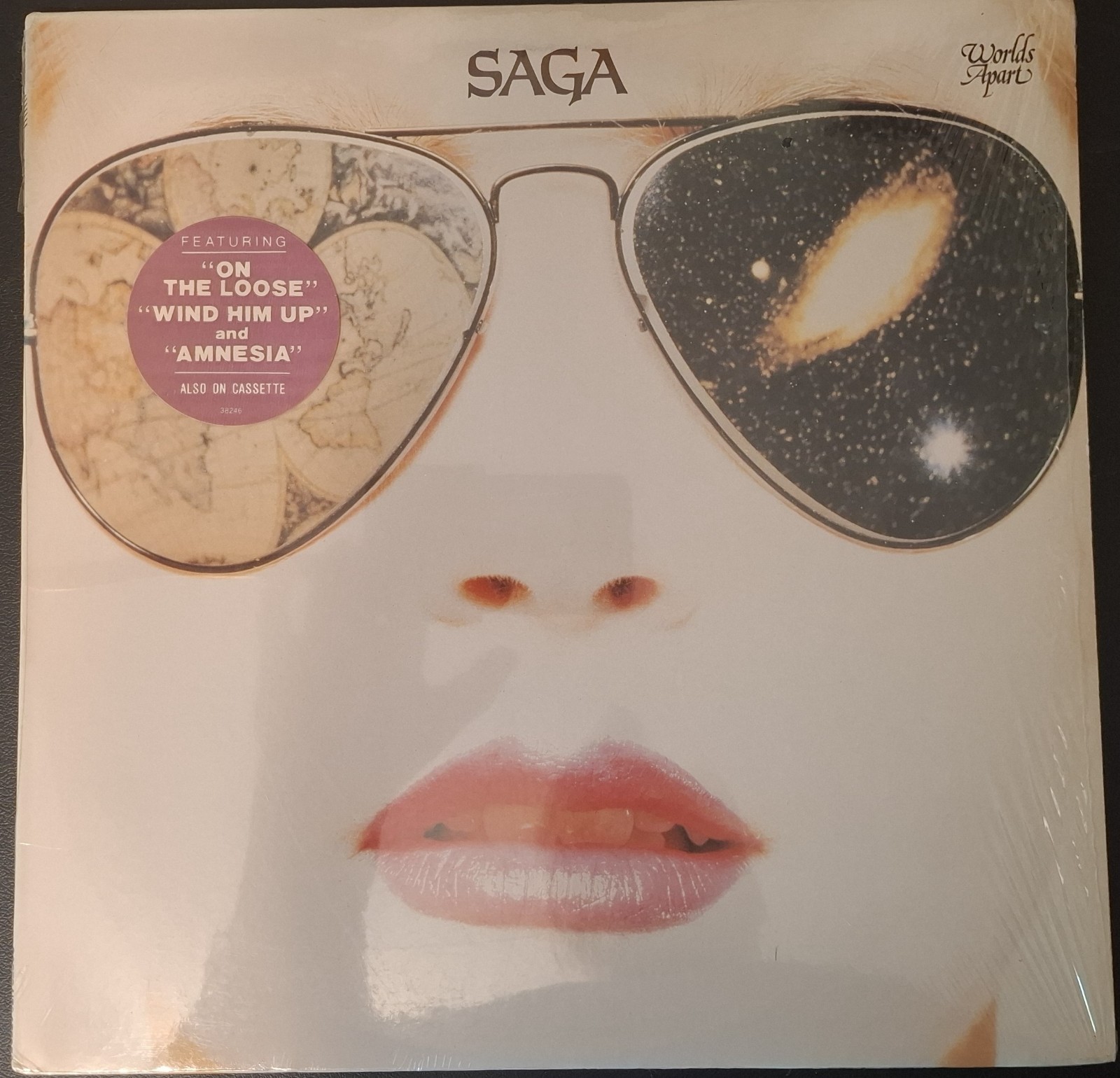 Saga Worlds Apart LP 1982 Portrait FR 38246 Bob Ludwig Hype Sticker Shrink