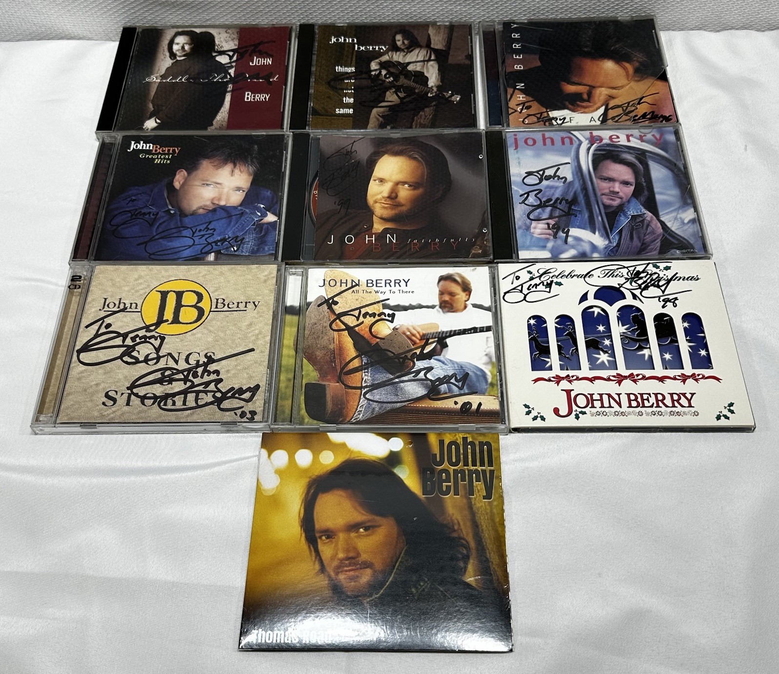 Lot of 10 John Berry CDs - (9) Signed by John Berry Greatest Hits, Faithfully ++