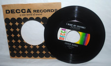 Charlie Manna, I WANT MY CRAYONS THE ASTRONAUT, 45 rpm record, EX+ Decca SCARCE picture