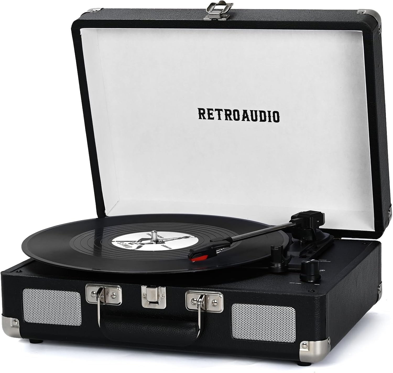 Vinyl Record Player 3-Speed Bluetooth Portable Suitcase Records Player with 2...