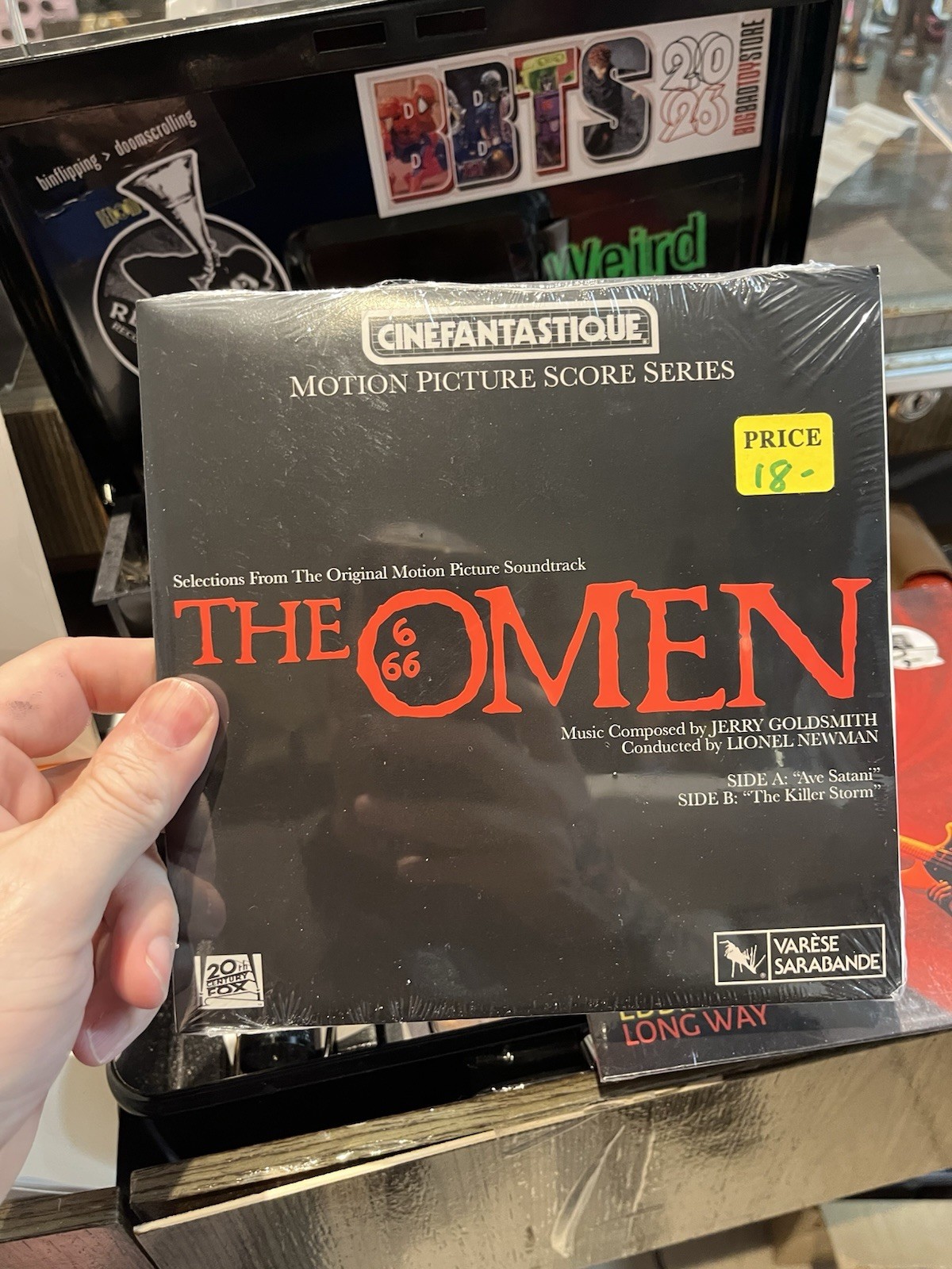 The Omen Ave Satani Killer Storm Jerry Goldsmith Red 7” Vinyl Single Brand New