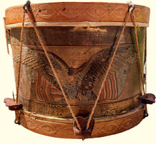 Antique American Eagle Rope Tension Parade Drum c.1890-1915 Folk Art 12” picture