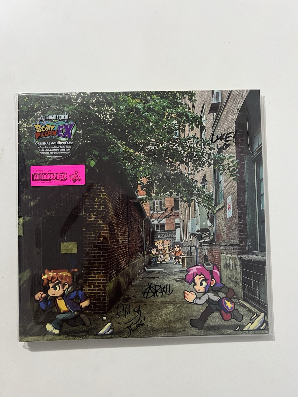 Anamanaguchi Scott Pilgrim Ex Signed Cover 2 LP Blue Pink Vinyl Park Ave