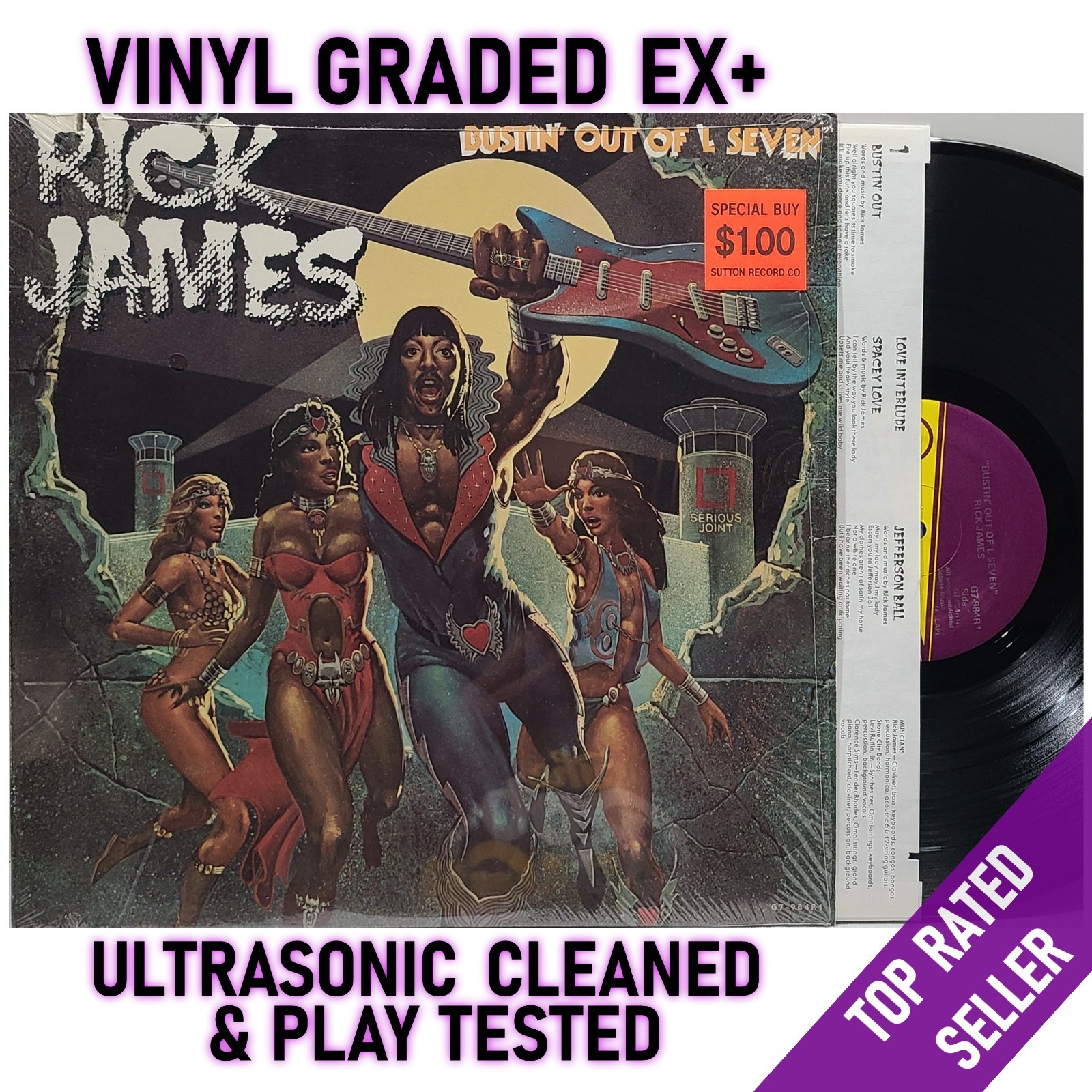 Rick James Bustin Out of L Seven LP Gordy 1979 EX+ Vinyl Shrink Wrap Top copy