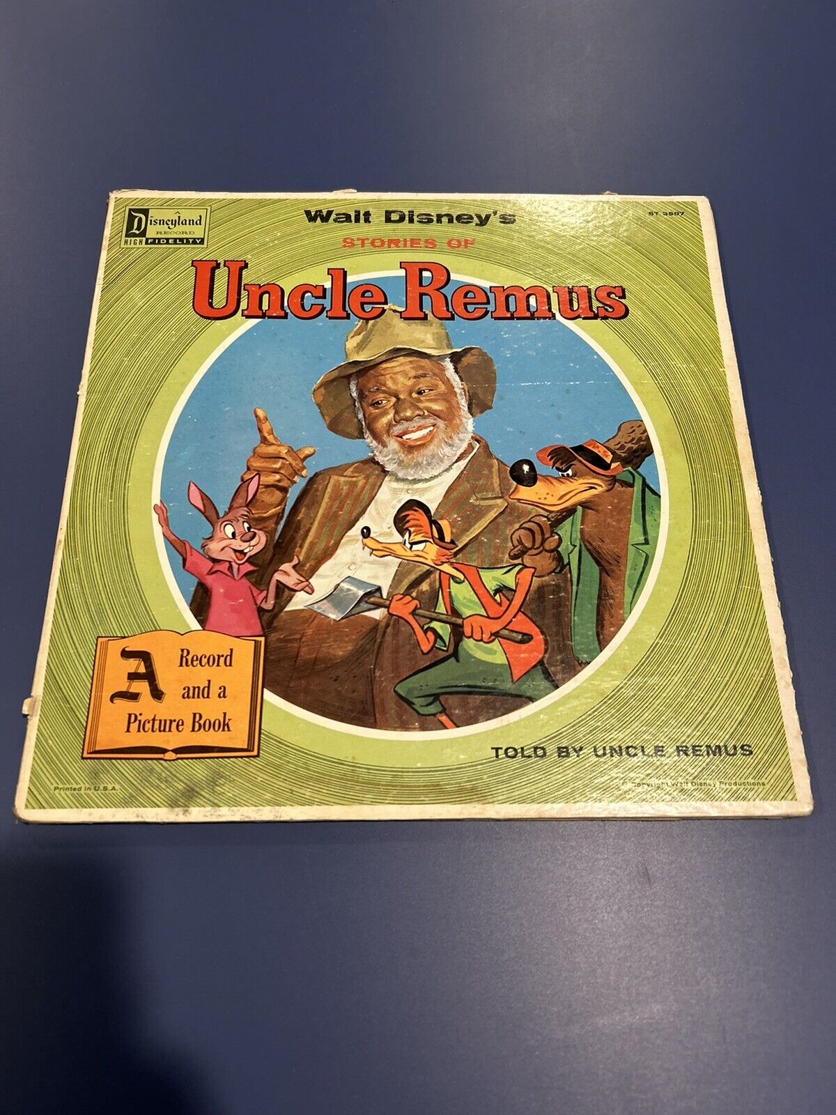 Walt Disney's Uncle Remus 1967 Disneyland ST-3907 Vinyl Record and Book VG