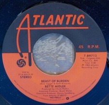 Bette Midler 45 Beast Of Burden / Come Back Jimmy Dean A6 picture