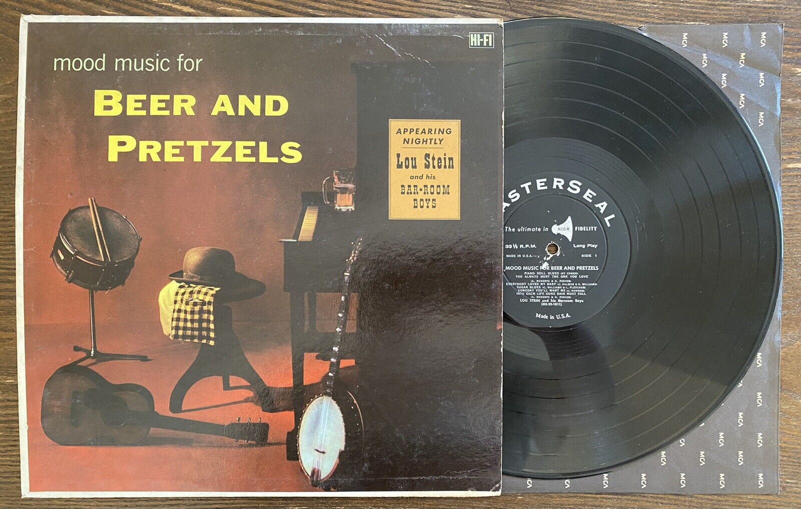 MOOD MUSIC FOR BEER & PRETZELS LP 1957 - Lou Stein and His Bar-Room Boys TESTED