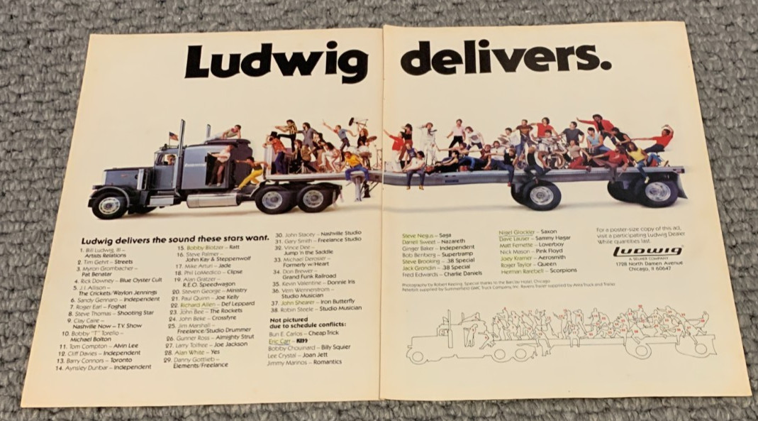 LUDWIG Drum Advert Circus Magazine 2 Page Advert