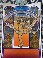 Vintage The Rolling Stones 1969 US Tour Poster – David Byrd / Tea Lautrec Litho  picture