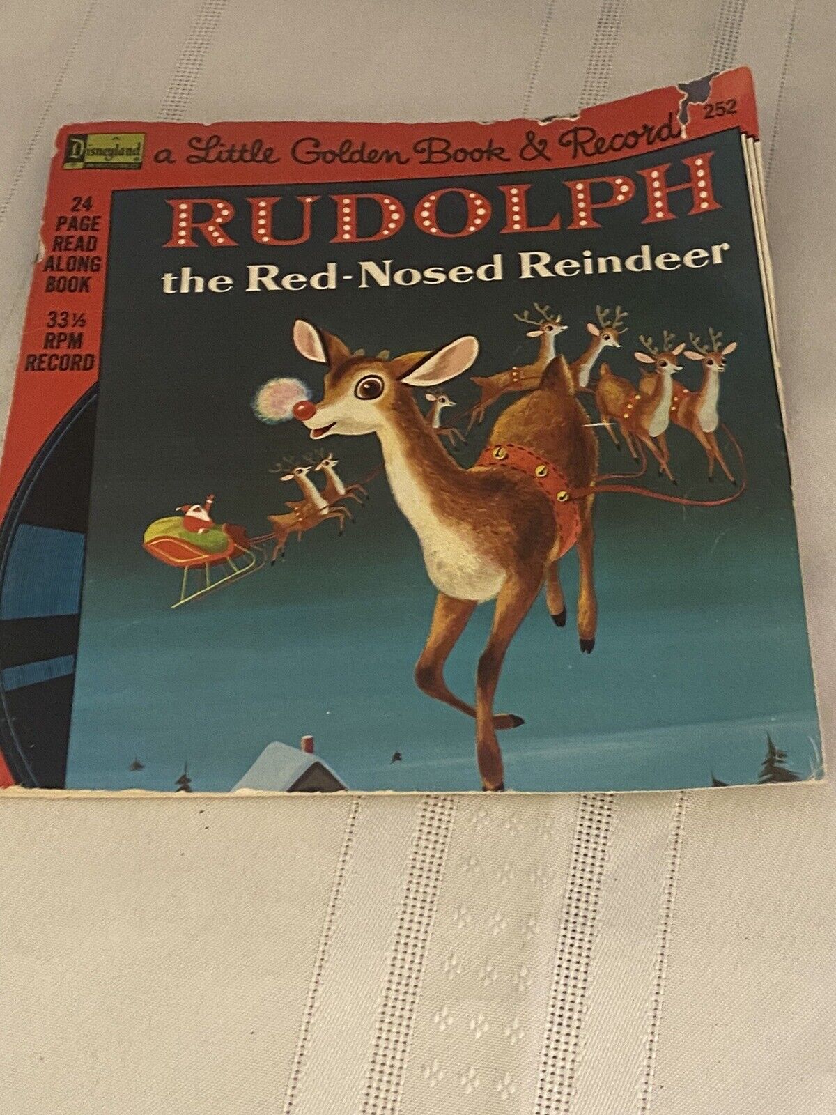 Rudolph the Red-Nosed Reindeer-Little Golden Book & Record-Disneyland-1965