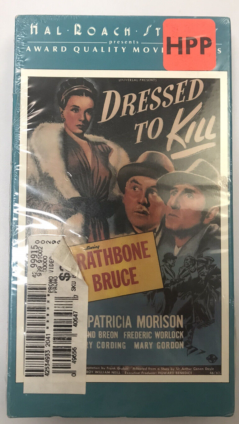 Dressed To Kill VHS 1946 Crime Mystery Basil Rathbone Nigel Bruce 