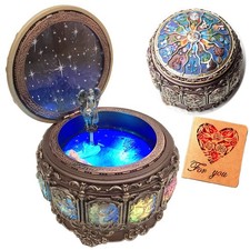 Briskfeel Vintage Music Box with Constellations Rotating picture