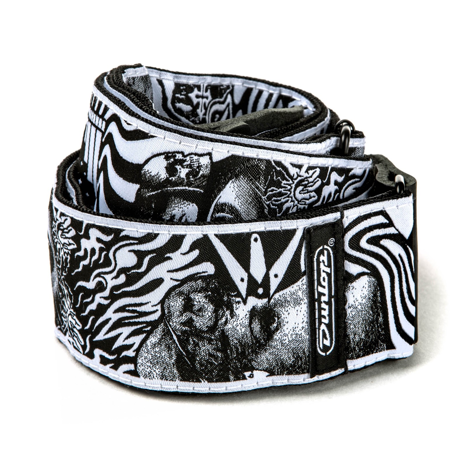  Jim Dunlop I Love Dust Black & White Skulls Guitar Strap (ILD04) Apparel
