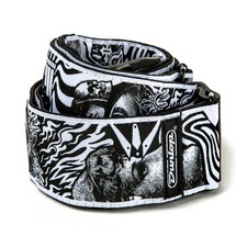  Jim Dunlop I Love Dust Black & White Skulls Guitar Strap (ILD04) Apparel picture
