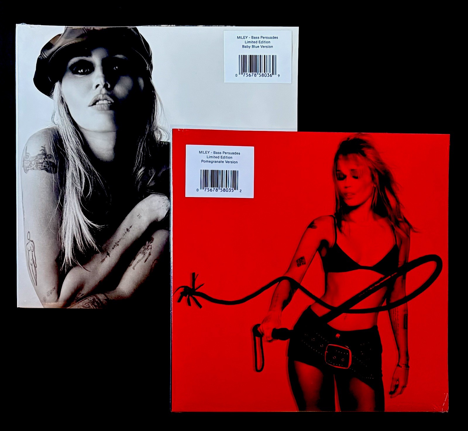 Miley Cyrus - Bass Persuades - Pomegranate & Baby Blue Vinyl LP Bundle /2500