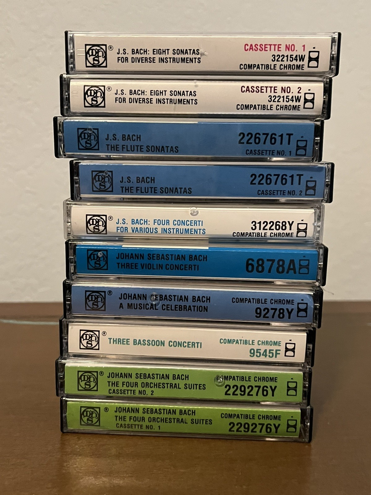 Johann Sebastian Bach  Lot of 10 Classical Cassettes - Musical Heritage Society