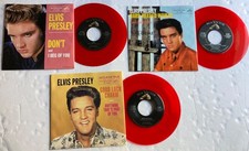 ELVIS PRESLEY Lot # 2 of 3 RED VINYL MINT USA 45's &  Picture sleeves  Lot # 2 picture