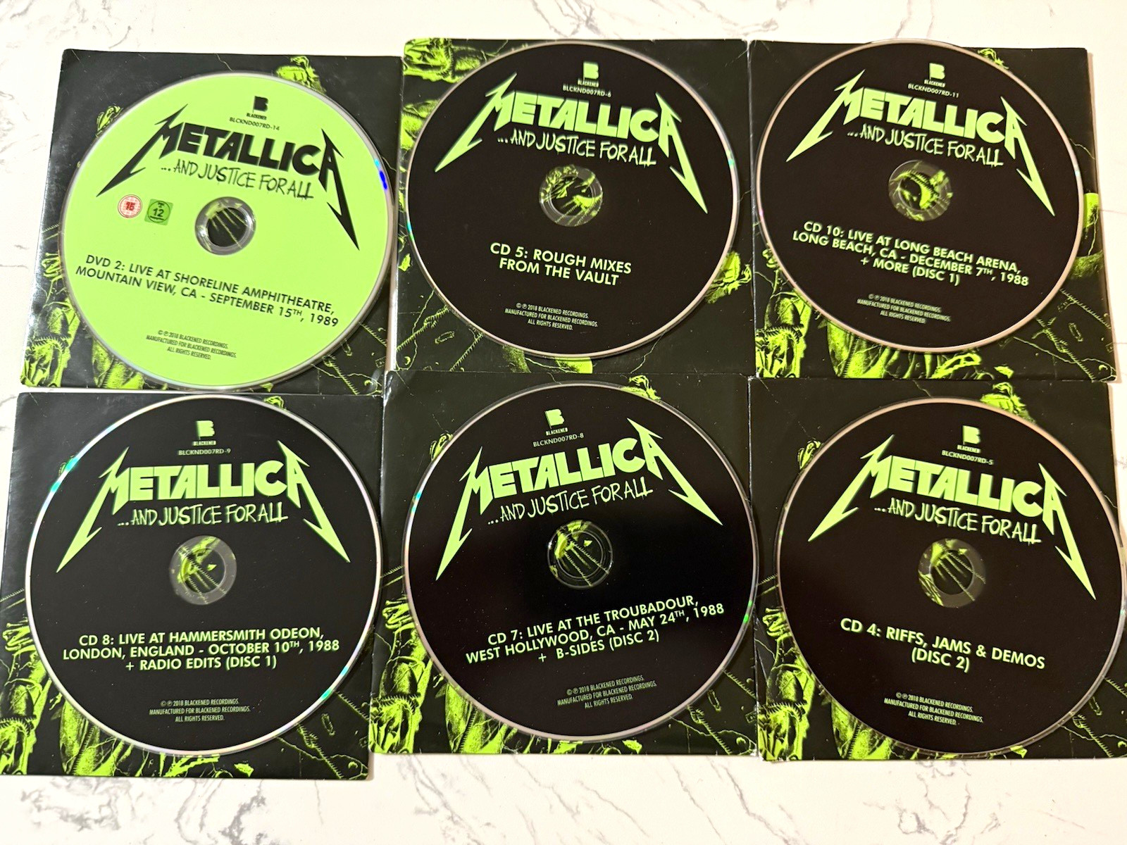 METALLICA—RARE ...And Justice for All  Blackened Recordings SIX CD & DVD SET