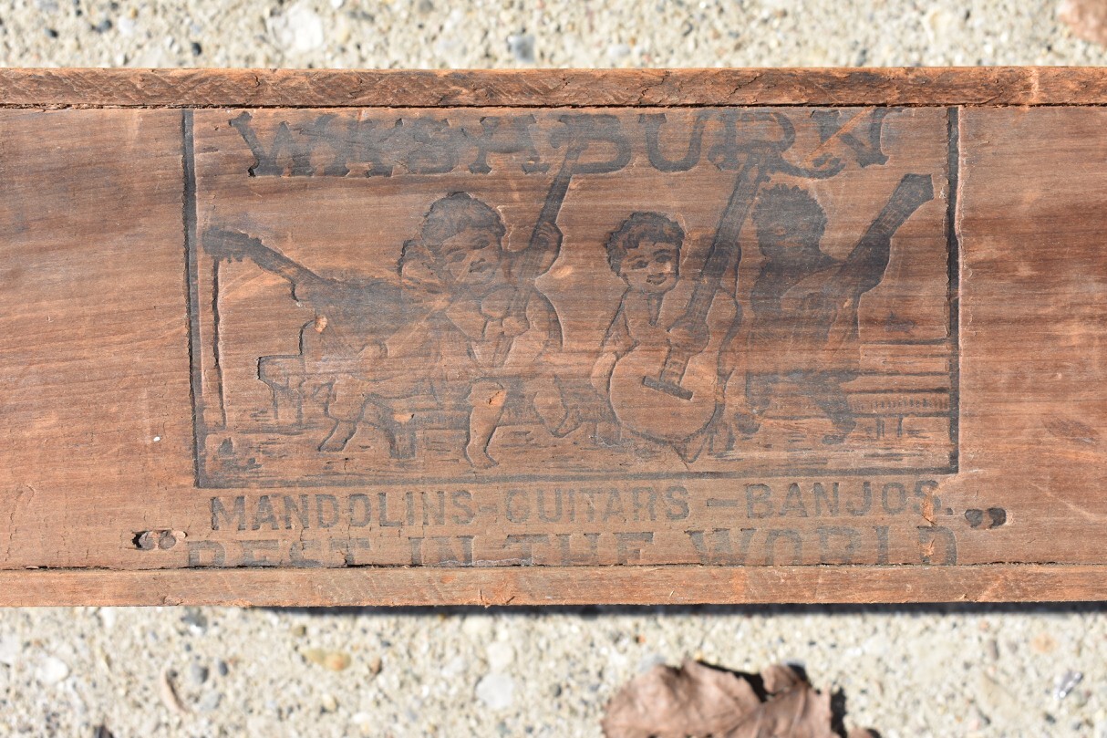Antique Washburn Mandolin Guitar Banjo Lyon & Healy Chicago Wood Shipping Crate