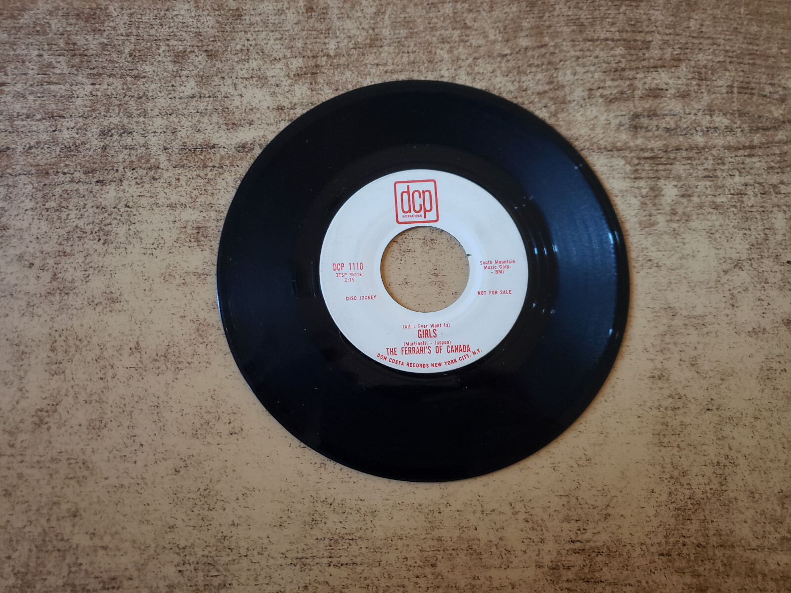 RARE 1960s VG-/GOOD+ The Ferrari's Of Canada-Girls / Please Tell Her 1110 45