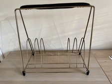 Brass Metal Atomic/Sputnik Record Vinyl Rack Mid Century C1960’s Large Vintage picture