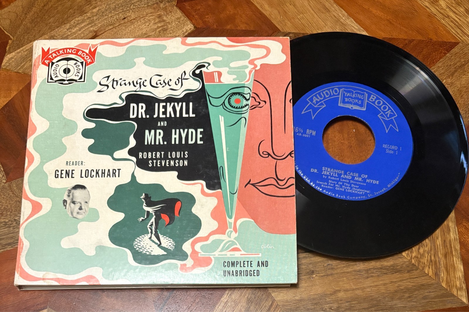 DR JEKYLL & MR HYDE (The Strange Case) 1956 TALKING BOOK 16 2/3 RPM 4-Record SET