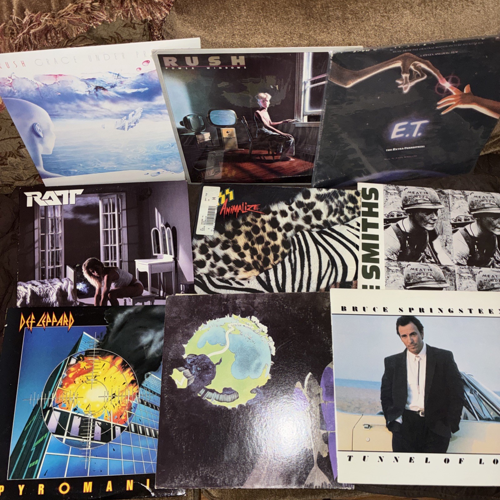 70s-80s 19 Record Lot Metal New Wave Rock Kiss Ratt Smiths Rush Vg+ Vinyl