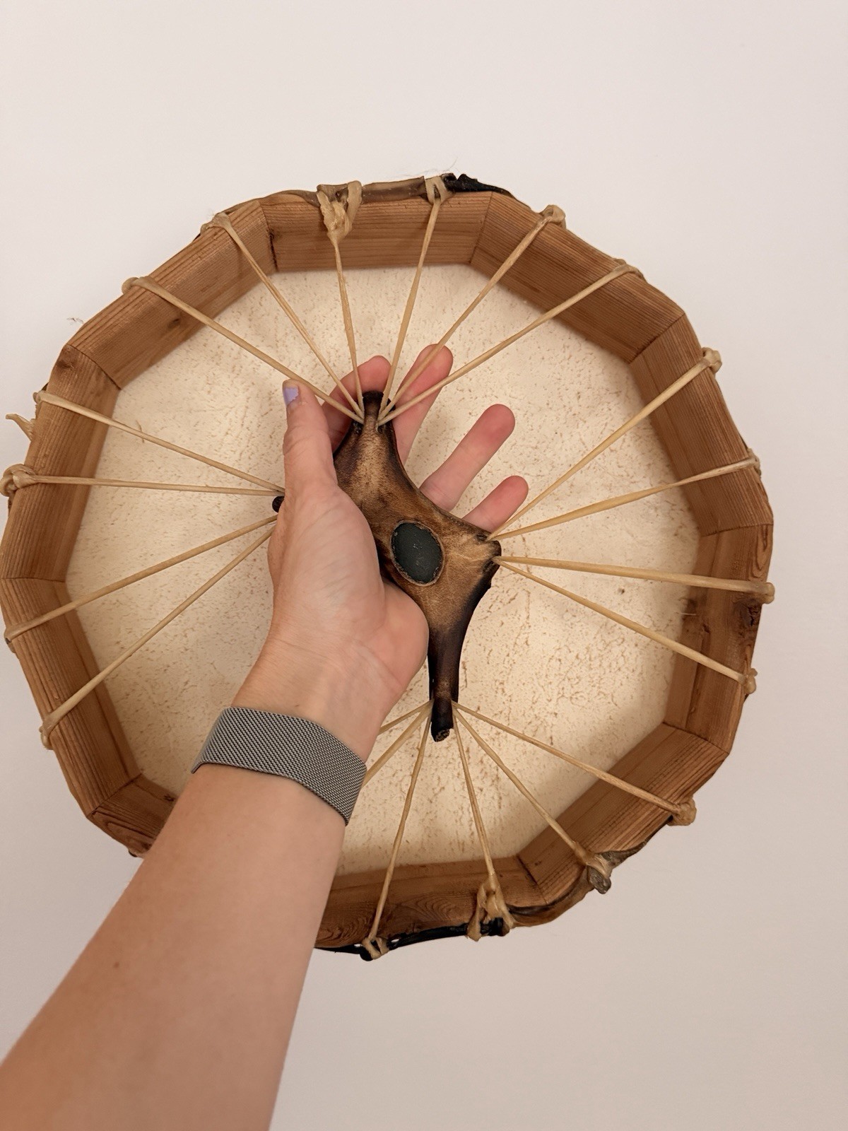 Vintage Handcrafted Octagonal Frame Drum – Shamanic / Native Style Hand Drum