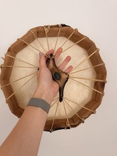Vintage Handcrafted Octagonal Frame Drum – Shamanic / Native Style Hand Drum picture