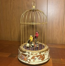 Vintage Karl Griesbaum Singing Two Birds Cage German Automaton Not Working Parts picture