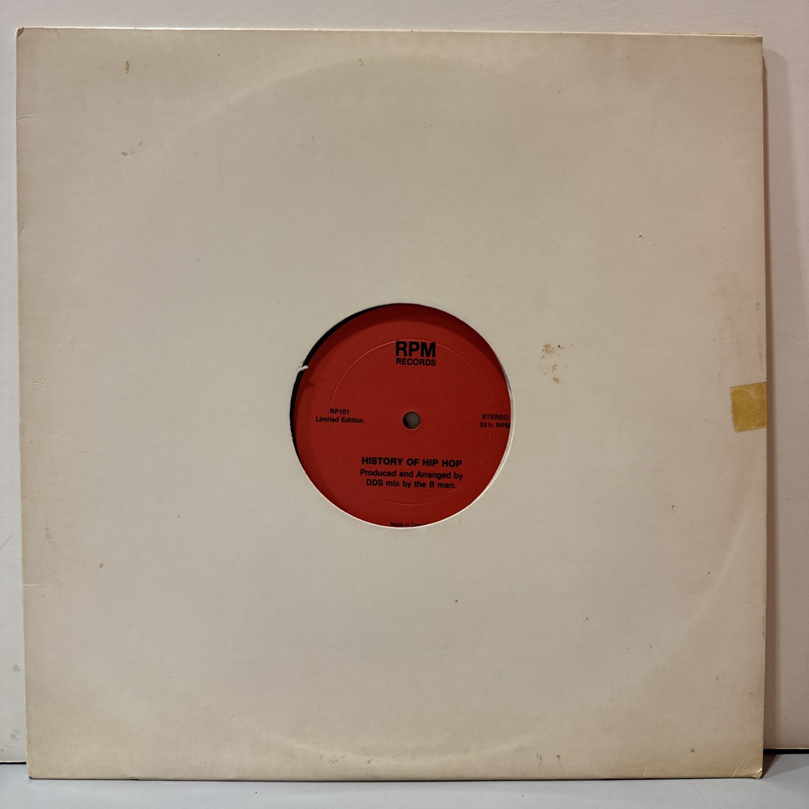 DOUBLE DEE & STEINSKI-HISTORY OF HIP HOP LESSONS 1-3 12 SINGLE RPM RECORDS B MAN