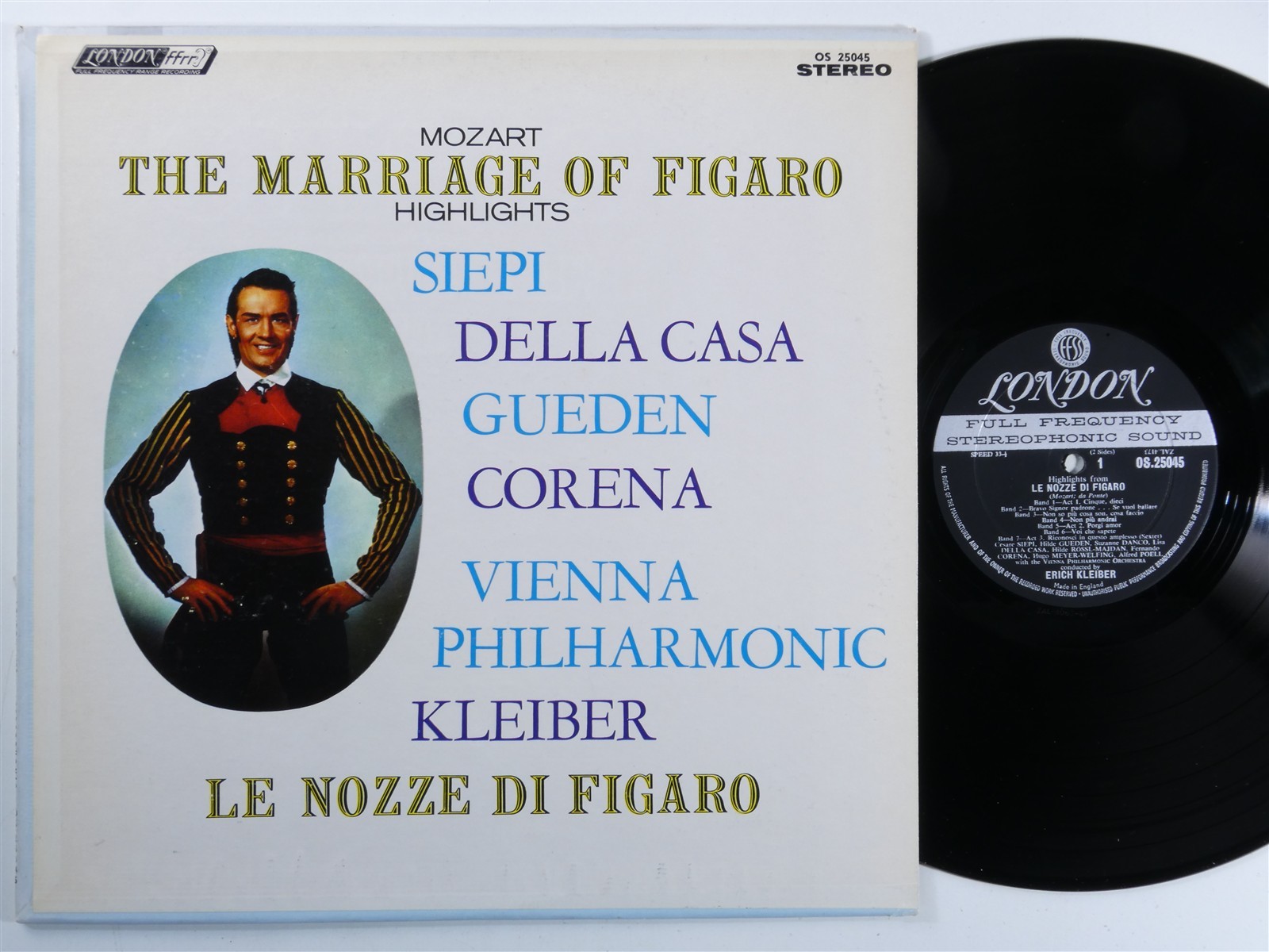 MOZART Le Nozze Di Figaro ERICH KLEIBER - LONDON OS 25045 LP VG++ C578