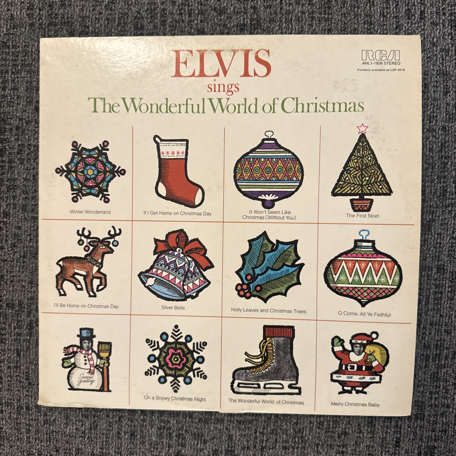 Elvis Sings The Wonderful World Of Christmas Album LP 33 Vintage 1971 ANL1-1936